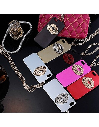 Coque Lèvres en relief avec Chaine pour iPhone 5/5S