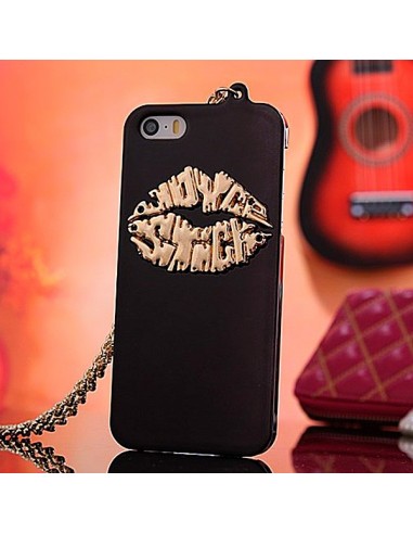 Coque Lèvres en relief avec Chaine pour iPhone 5/5S