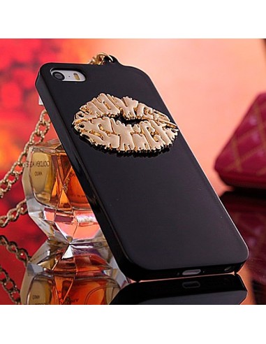 Coque Lèvres en relief avec Chaine pour iPhone 5/5S