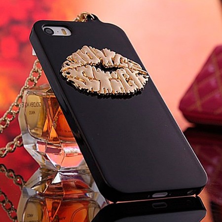 Coque Lèvres en relief avec Chaine pour iPhone 5/5S Coque Lèvres en relief avec Chaine pour iPhone 5/5S