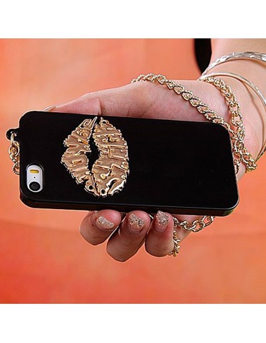 Coque Lèvres en relief avec Chaine pour iPhone 5/5S