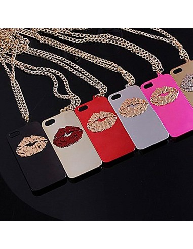 Coque Lèvres en relief avec Chaine pour iPhone 5/5S