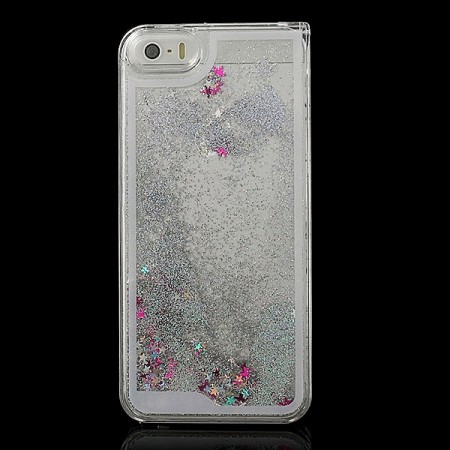 Coque Liquide avec Paillettes et Etoiles Blanc pour iPhone 5/5S Coque Liquide avec Paillettes et Etoiles Blanc pour iPhone 5/5S