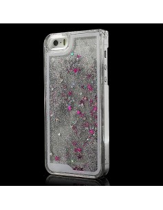 Coque Liquide avec Paillettes et Etoiles Blanc pour iPhone 5/5S 2
