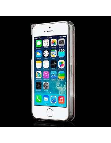 Coque Liquide avec Paillettes et Etoiles Blanc pour iPhone 5/5S