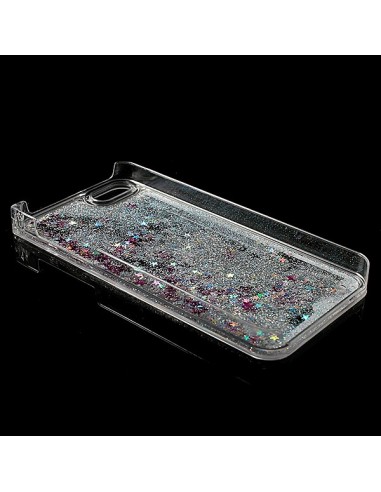 Coque Liquide avec Paillettes et Etoiles Blanc pour iPhone 5/5S