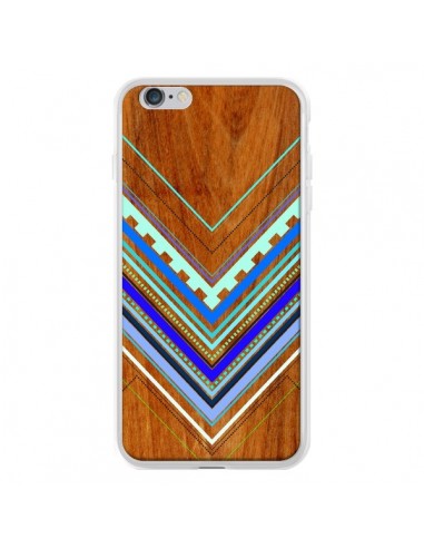 Coque Azteque Arbutus Blue Bois Aztec Tribal pour iPhone 6 Plus - Jenny Mhairi
