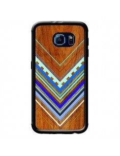 Coque Azteque Arbutus Blue Bois Aztec Tribal pour Samsung Galaxy S6 - Jenny Mhairi