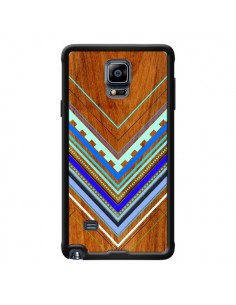 Coque Azteque Arbutus Blue Bois Aztec Tribal pour Samsung Galaxy Note 4 - Jenny Mhairi