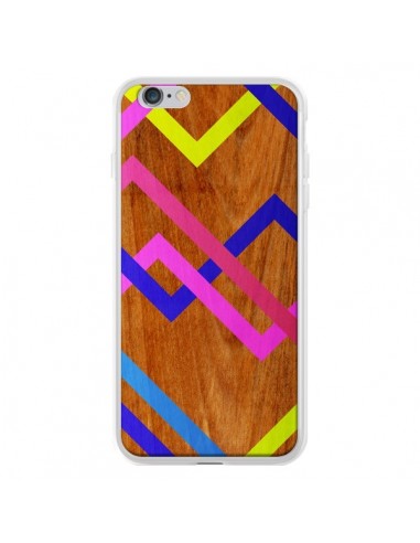 Coque Pink Yellow Wooden Bois Azteque Aztec Tribal pour iPhone 6 Plus - Jenny Mhairi