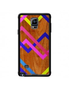 Coque Pink Yellow Wooden Bois Azteque Aztec Tribal pour Samsung Galaxy Note 4 - Jenny Mhairi
