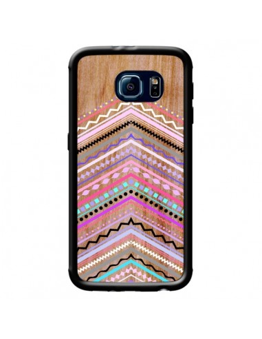 Coque Purple Chevron Wild Wood Bois Azteque Aztec Tribal pour Samsung Galaxy S6 - Jenny Mhairi