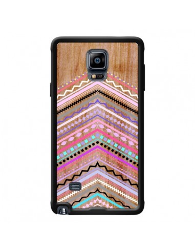 Coque Purple Chevron Wild Wood Bois Azteque Aztec Tribal pour Samsung Galaxy Note 4 - Jenny Mhairi