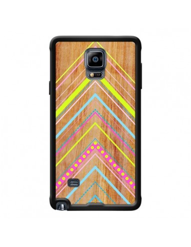 Coque Wooden Chevron Pink Bois Azteque Aztec Tribal pour Samsung Galaxy Note 4 - Jenny Mhairi