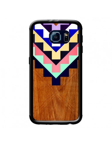Coque Wooden Tribal Bois Azteque Aztec Tribal pour Samsung Galaxy S6 - Jenny Mhairi