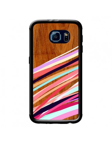 Coque Wooden Waves Coral Bois Azteque Aztec Tribal pour Samsung Galaxy S6 - Jenny Mhairi