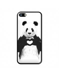 Coque Panda Amour All you need is love pour iPhone 5 et 5S - Balazs Solti