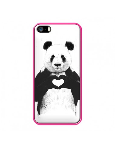 Coque Panda Amour All you need is love pour iPhone 5 et 5S - Balazs Solti