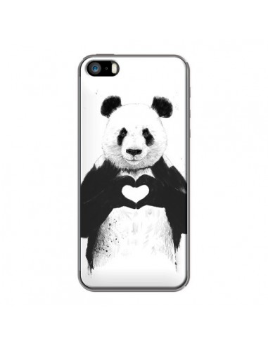 Coque Panda Amour All you need is love pour iPhone 5 et 5S - Balazs Solti