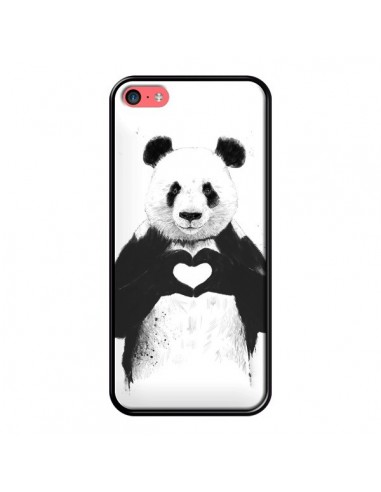 Coque Panda Amour All you need is love pour iPhone 5C - Balazs Solti