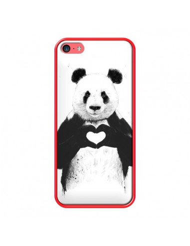 Coque Panda Amour All you need is love pour iPhone 5C - Balazs Solti