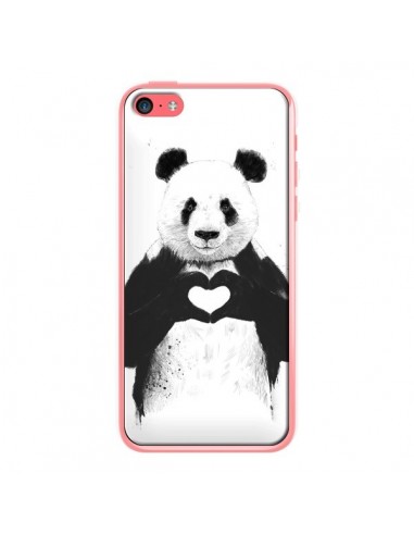 Coque Panda Amour All you need is love pour iPhone 5C - Balazs Solti