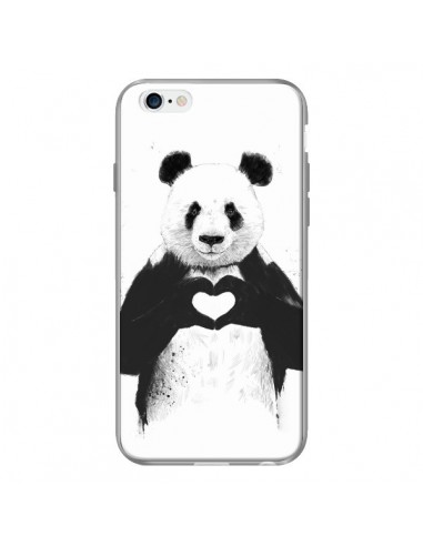 Coque Panda Amour All you need is love pour iPhone 6 - Balazs Solti