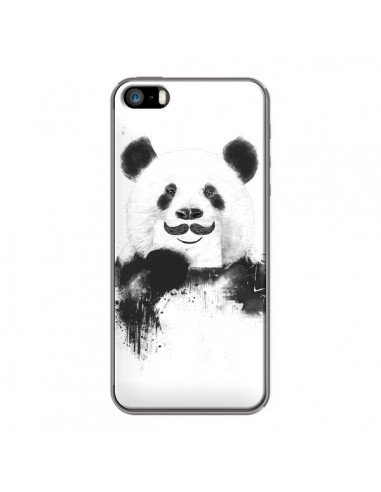 Coque Funny Panda Moustache Movember pour iPhone 5 et 5S - Balazs Solti