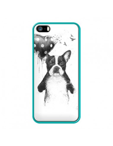 Coque Lover Bulldog Chien Dog My Heart Goes Boom pour iPhone 5 et 5S - Balazs Solti