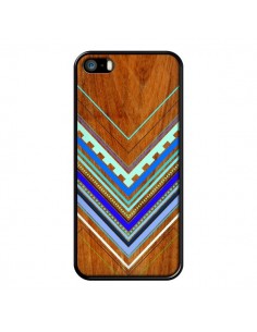 Coque Azteque Arbutus Blue Bois Aztec Tribal pour iPhone 5 et 5S - Jenny Mhairi