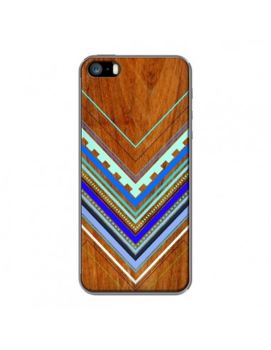 Coque Azteque Arbutus Blue Bois Aztec Tribal pour iPhone 5 et 5S - Jenny Mhairi