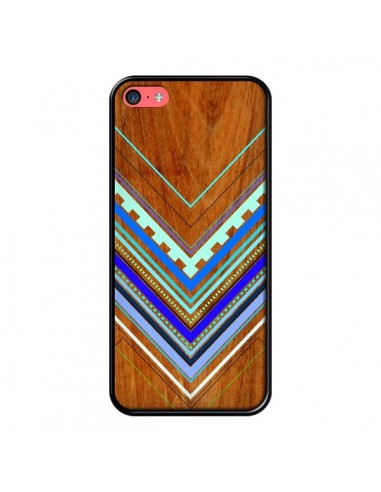 Coque Azteque Arbutus Blue Bois Aztec Tribal pour iPhone 5C - Jenny Mhairi