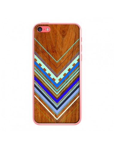 Coque Azteque Arbutus Blue Bois Aztec Tribal pour iPhone 5C - Jenny Mhairi