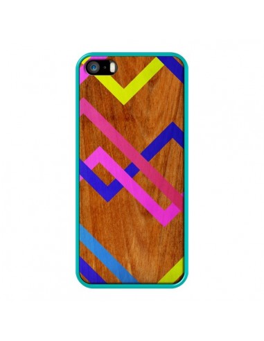 Coque Pink Yellow Wooden Bois Azteque Aztec Tribal pour iPhone 5 et 5S - Jenny Mhairi