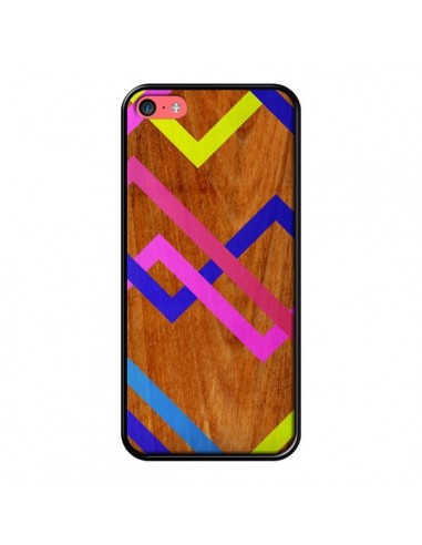 Coque Pink Yellow Wooden Bois Azteque Aztec Tribal pour iPhone 5C - Jenny Mhairi