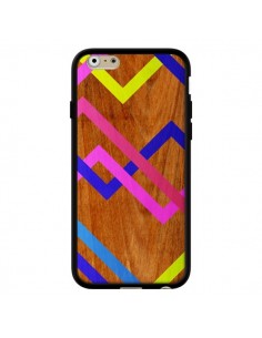 Coque Pink Yellow Wooden Bois Azteque Aztec Tribal pour iPhone 6 - Jenny Mhairi