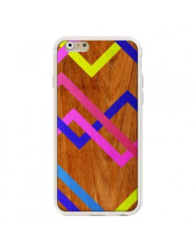 Coque Pink Yellow Wooden Bois Azteque Aztec Tribal pour iPhone 6 - Jenny Mhairi