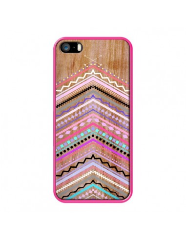 Coque Purple Chevron Wild Wood Bois Azteque Aztec Tribal pour iPhone 5 et 5S - Jenny Mhairi