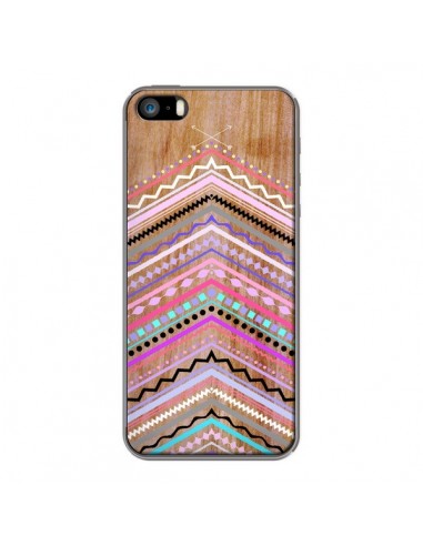 Coque Purple Chevron Wild Wood Bois Azteque Aztec Tribal pour iPhone 5 et 5S - Jenny Mhairi