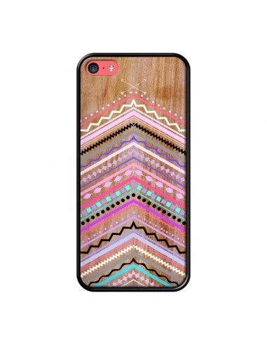 Coque Purple Chevron Wild Wood Bois Azteque Aztec Tribal pour iPhone 5C - Jenny Mhairi