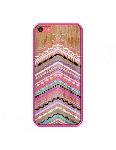 Coque Purple Chevron Wild Wood Bois Azteque Aztec Tribal pour iPhone 5C - Jenny Mhairi