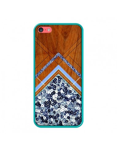 Coque Sequin Geometry Bois Azteque Aztec Tribal pour iPhone 5C - Jenny Mhairi