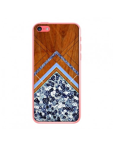 Coque Sequin Geometry Bois Azteque Aztec Tribal pour iPhone 5C - Jenny Mhairi