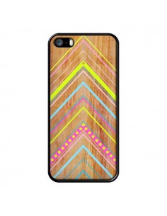 Coque Wooden Chevron Pink Bois Azteque Aztec Tribal pour iPhone 5 et 5S - Jenny Mhairi