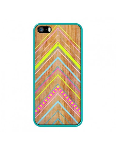Coque Wooden Chevron Pink Bois Azteque Aztec Tribal pour iPhone 5 et 5S - Jenny Mhairi
