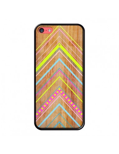 Coque Wooden Chevron Pink Bois Azteque Aztec Tribal pour iPhone 5C - Jenny Mhairi