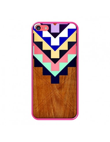 Coque Wooden Tribal Bois Azteque Aztec Tribal pour iPhone 5C - Jenny Mhairi
