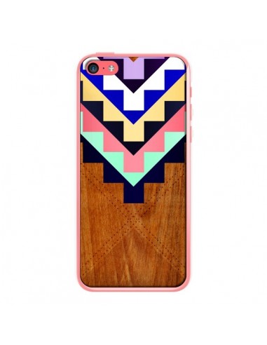 Coque Wooden Tribal Bois Azteque Aztec Tribal pour iPhone 5C - Jenny Mhairi