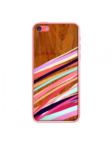 Coque Wooden Waves Coral Bois Azteque Aztec Tribal pour iPhone 5C - Jenny Mhairi