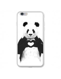 Coque Panda Amour All you need is love pour iPhone 6 Plus - Balazs Solti
